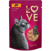 Пауч за котки My Love Adult cat with liver in gravy с черен дроб в сос
